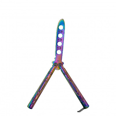 Cutit fluture Butterfly, Balisong 21.50 cm, fade, fara tais, de antrenament, model oval foto