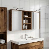 vidaXL Set dulap baie cu raft 3 pcs 126 x 16 x 62.5 cm Lemn compozit 3403838