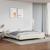 Cumpara ieftin Cadru de pat cu tăblie fără saltea, crem, 180x200 cm