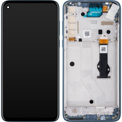Display cu Touchscreen Motorola Moto G8 Power, cu Rama, Albastru (Capri Blue), Service Pack 5D68C16143 foto