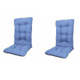 Set Perne pentru scaun de casa si gradina cu spatar, 48x48x75cm, culoare albastru, 2 buc/set, Palmonix