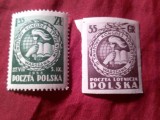 2 Timbre 1953 Polonia 1953 - Festival Studenti Varsovia , valorile 55gr si 1,35zt