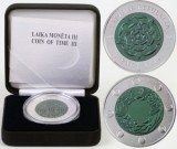 LETONIA 2010 -1 Lats Argint /Niobium 900 / 17,15 gr /34mm &ldquo;Coin of time&rdquo; /caseta, Europa