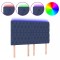 Tablie de pat cu LED, albastru, 144x7x118/128 cm, textil
