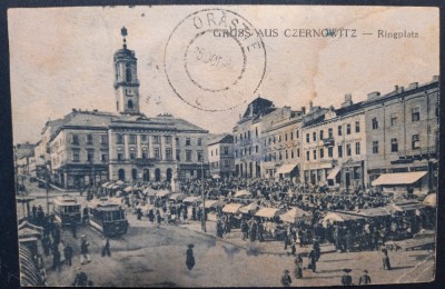 BUCOVINA - CERNAUTI - PIATA CU ANIMATIE SPECIFICA - PERIOADA AUSTRO UNGARA foto