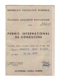 Permis international de conducere RSR, eliberat in 1977, stare foarte buna