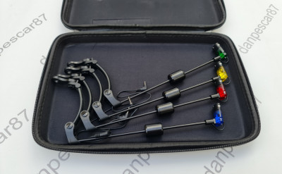 SET 4 Swinger CARP East Shark ENDLESS cu iluminare ES-1 si PENAR TRANSPORT foto