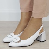 Pantofi albi eleganti din piele naturala BY6887-6 03
