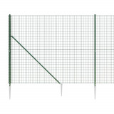 Gard plasa de sarma cu tarusi de fixare, verde, 1,4x10 m GartenMobel Dekor, vidaXL