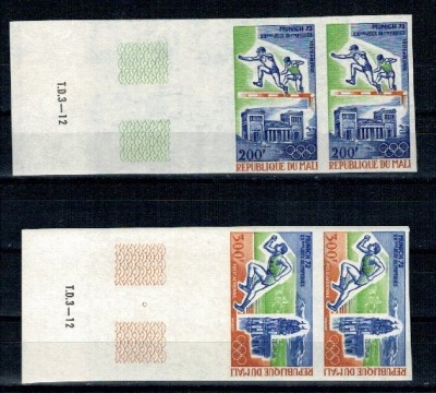 Mali 1972 - Sport, Mi318-319B perechi ndt neuzate foto