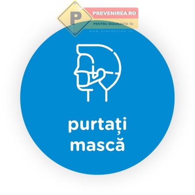 Semn albastru purtati masca foto