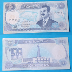 Bancnota veche - IRAK IRAQ 100 DINARI DINARS - Sadam - in stare foarte buna