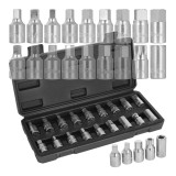 Set chei tubulare pentru buson baie de ulei, 3/8", 18 piese, Geko G02711A