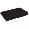 Blat de baie, maro inchis, 60x50x(2-4) cm, lemn masiv tratat