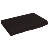 Blat de baie, maro inchis, 60x50x(2-4) cm, lemn masiv tratat