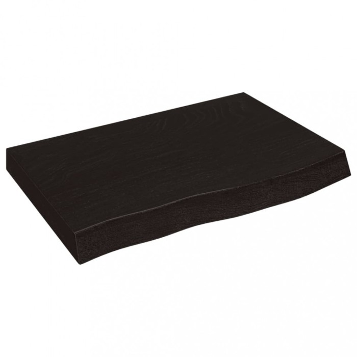 Blat de baie, maro inchis, 60x50x(2-4) cm, lemn masiv tratat