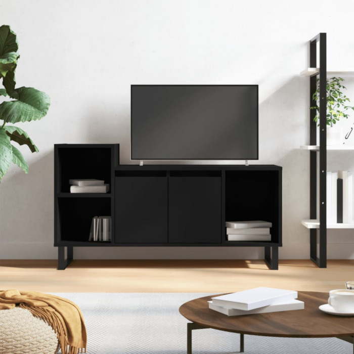 Comoda TV, negru, 100x35x55 cm, lemn prelucrat GartenMobel Dekor