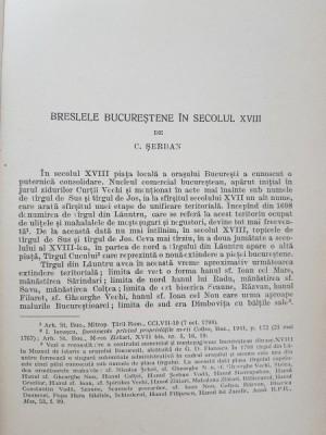 Breslele bucurestene in secolul XVIII - C. Serban foto