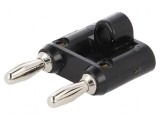 Conector banană 4mm neizolat 15A 5kV negru