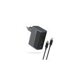 &Icirc;ncărcător de perete Cuktech CUKAD1003EUG GaN 100W 2 x USB-C 1 x USB-A cu cablu USB-C - Gri