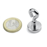 Magnet neodim oala &Oslash;16 mm, cu inel, putere 8 kg