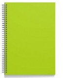 Caiet A5 cu spira, 60 file matematica, 60g/mp, PP 280 microni, verde