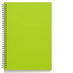 Caiet A5 cu spira, 60 file matematica, 60g/mp, PP 280 microni, verde