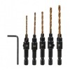 Set 5 burghie pentru lemn cu prindere hexagonala 1/4&quot;, Raider
