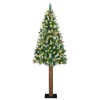 VidaXL Brad de Crăciun subțire cu 300 LED Verde și alb 210 cm PVC 3394908