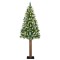 vidaXL Brad de Crăciun subțire cu 300 LED Verde și alb 210 cm PVC 3394908