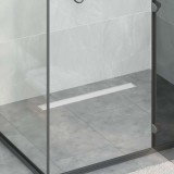 vidaXL Drenaj pentru duș cu capac din sticlă Argintiu 70 cm 42015939