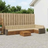 vidaXL Set de canapele de exterior 7 pcs Natural și Bej 3383461