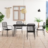 Cumpara ieftin Set mobilier de grădină 5 piese negru sfoară de bumbac și oțel