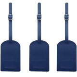 Cumpara ieftin Set 3 etichete pentru bagaje Miewaa, 22 x 6.7 cm, piele PU, albastru