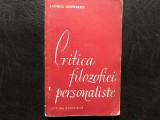 CRITICA FILOZOFIEI PERSONALISTE - LUDWIG GRUNBERG
