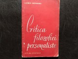 LUDWIG GRUNBERG - CRITICA FILOZOFIEI PERSONALISTE