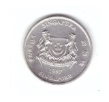 Moneda Singapore 20 cents 1997, stare foarte buna, curata, Asia, Cupru-Nichel