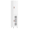 Dulap inalt, alb extralucios, 34,5x34x180 cm, lemn prelucrat