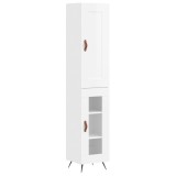 Dulap inalt, alb extralucios, 34,5x34x180 cm, lemn prelucrat