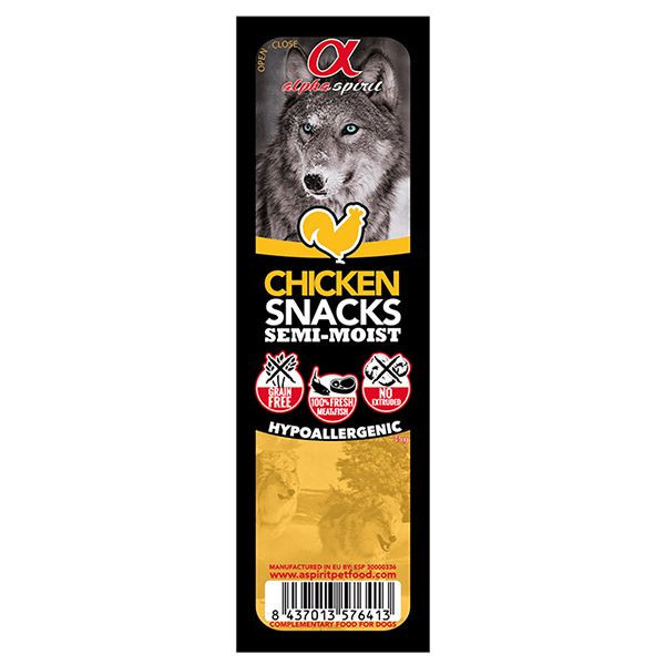 ALPHA SPIRIT Snacks - uri cu carne de pui, 35g