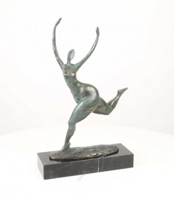 Nud -statueta din bronz moderna din bronz pe un soclu din marmura FA-46 foto