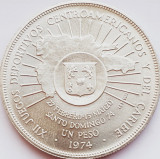 677 Dominicana 1 Peso 1974 Central American and Caribbean Games km 35 argint, America Centrala si de Sud