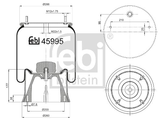 FEBI BILSTEIN 45995 Burduf, suspensie pneumatica