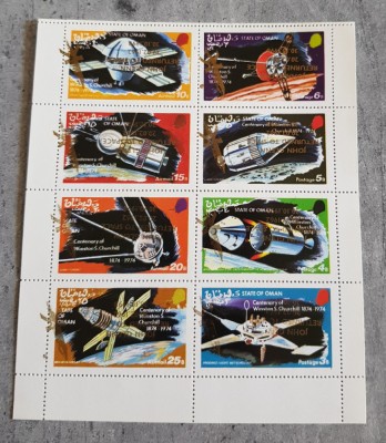 OMAN SPATIU CENTENAR WINSTON CHURCHILL MINI COALA SUPRATIPAR AUR MNH foto