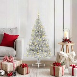 VidaXL Pom de Crăciun artificial pre-iluminat Argintiu 120 cm PET 3397184