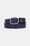 Tommy Jeans curea de piele femei, culoarea albastru marin, AW0AW15836