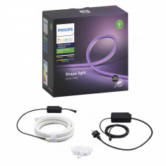 Banda LED RGB pentru exterior Philips Hue, 19W, 900 lm, silicon, IP67, 199 cm foto