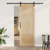 Ușa Glisantă cu Set de Hardware 83x232 cm din Lemn Solid de Pin