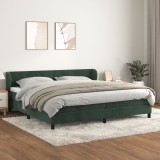 VidaXL Pat box spring cu saltea, verde &icirc;nchis, 200x200 cm, catifea