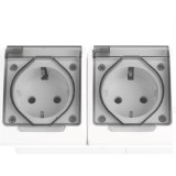 Priză dublă Schuko aplicată 16A IP54 gri - NOVELITE | 1205.011